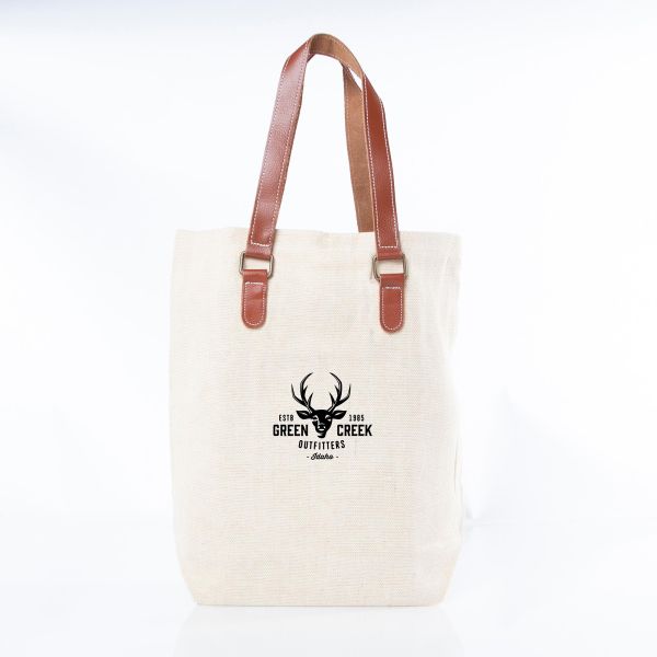 Jute and Leather Tote