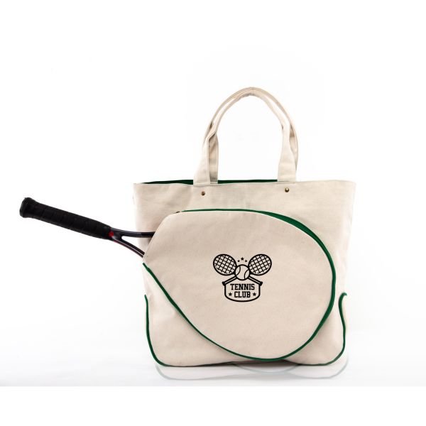 Tennis Tote Natural & Emerald