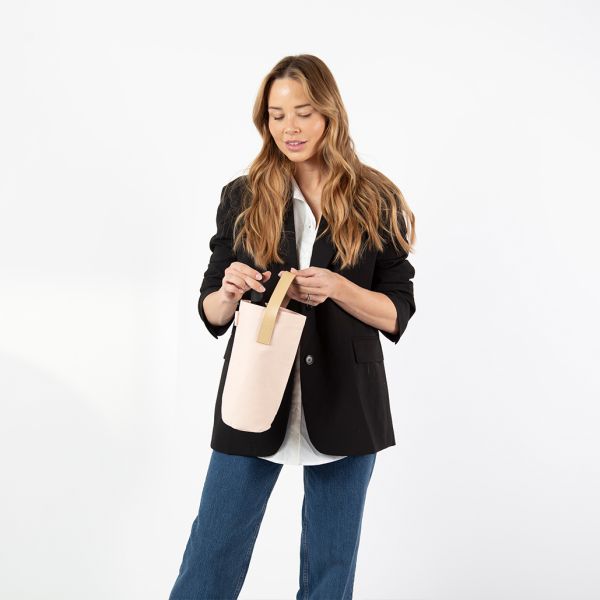 Leather-Grip Wine Carrier